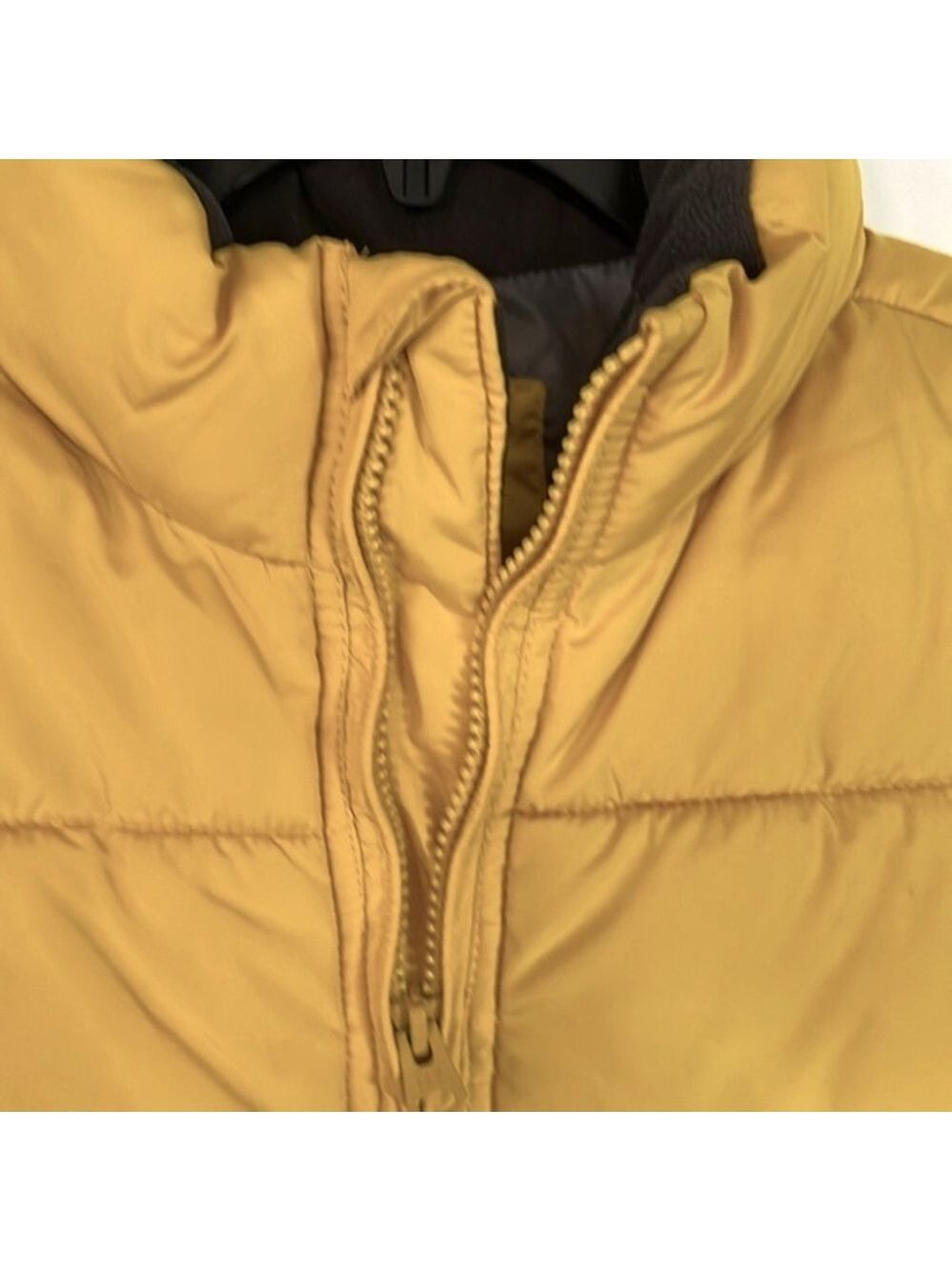 Gap Kids Puffy Vest, SZ XXL Reg, PTP 21”, Length 25”, Yellow, gray, Pockets (T6) - Picture 3 of 6